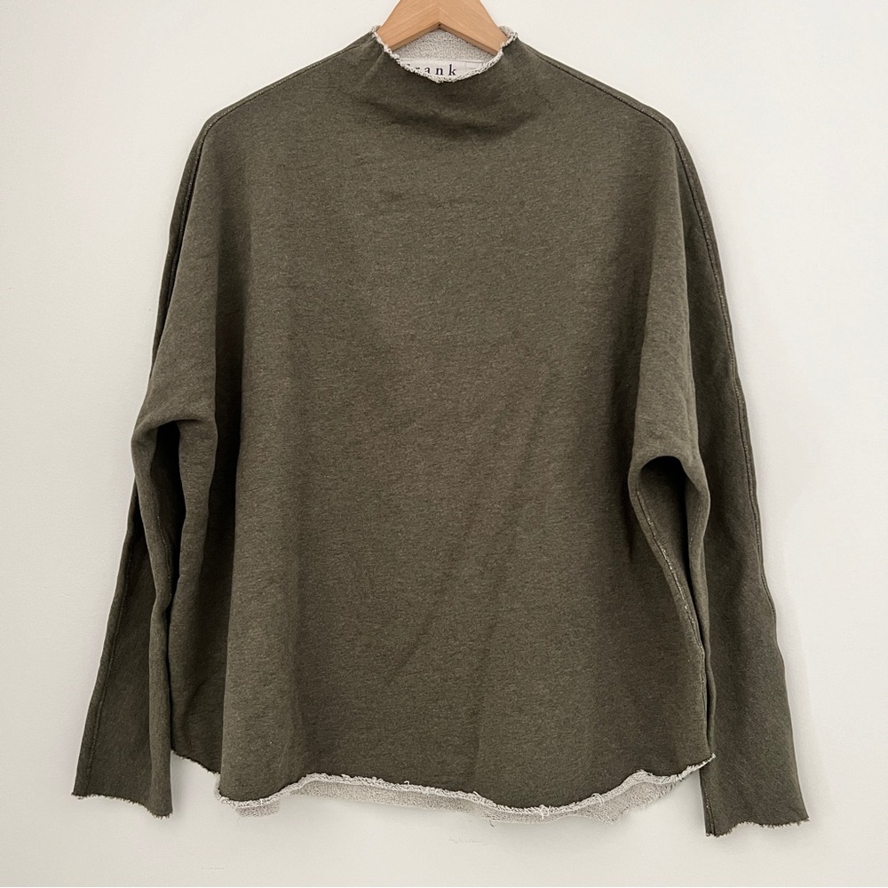 COPY - Olive Green Frank & Eileen Effie L/S Funnel Neck Capelet Sweatshirt Sz S…